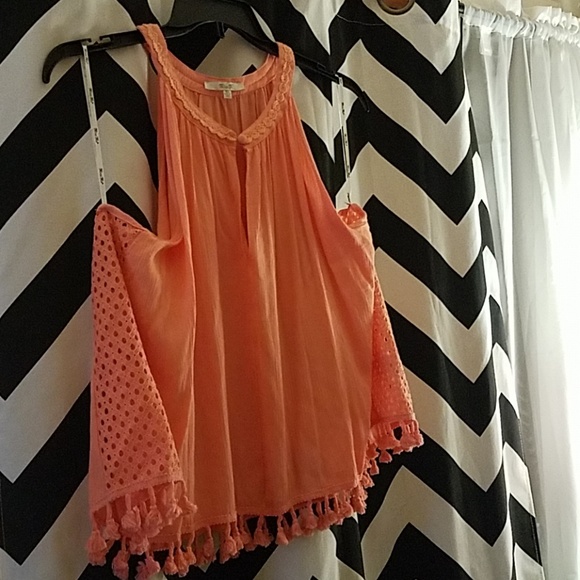 Miss Me Tops - Miss Me Fringe/lace detailed Miss Me top